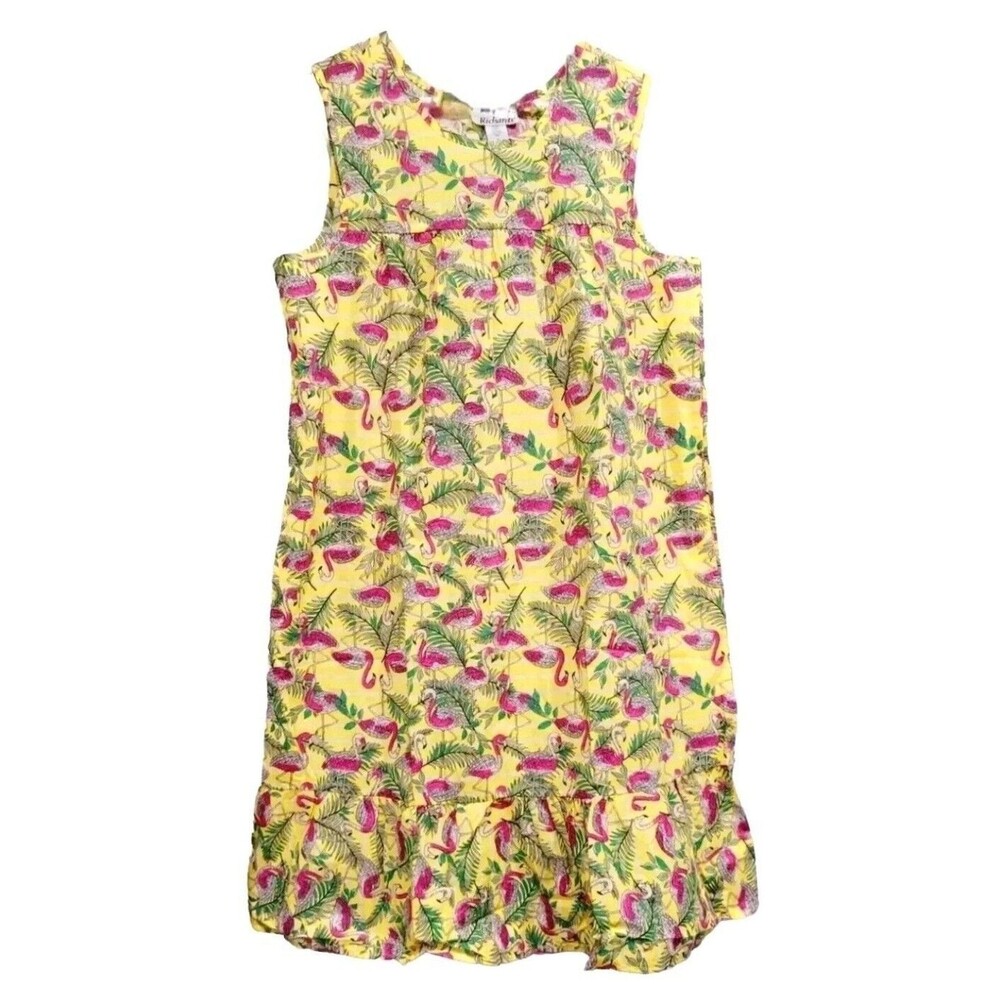 Anthony Richards VTG Pink Flamingo Hawaiian Luau Mumu Patio Dress Sleeveless 4X - Picture 4 of 9